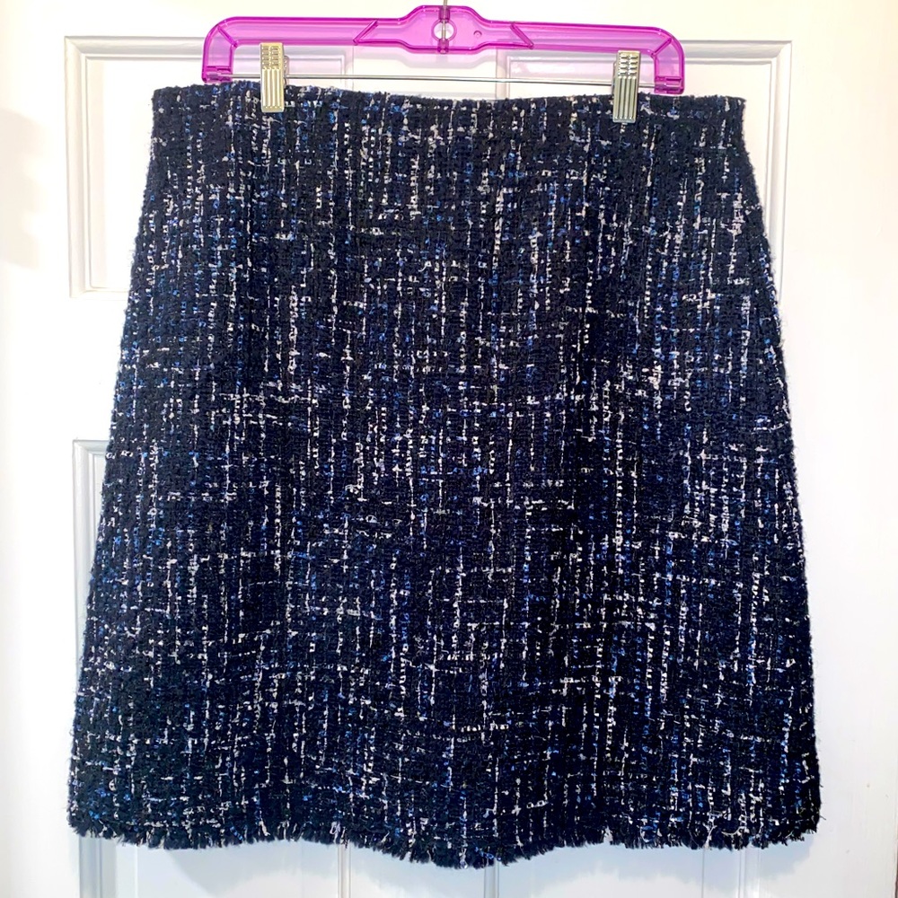 Ann Taylor Black and Blue Tweed Skirt